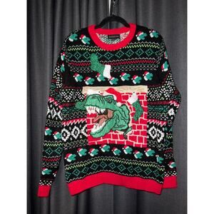 Ugly Christmas Sweater Xmas Size Large Dinosaur
